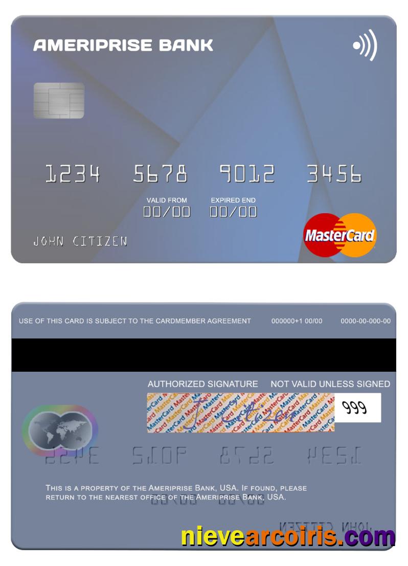 USA Ameriprise Bank mastercard